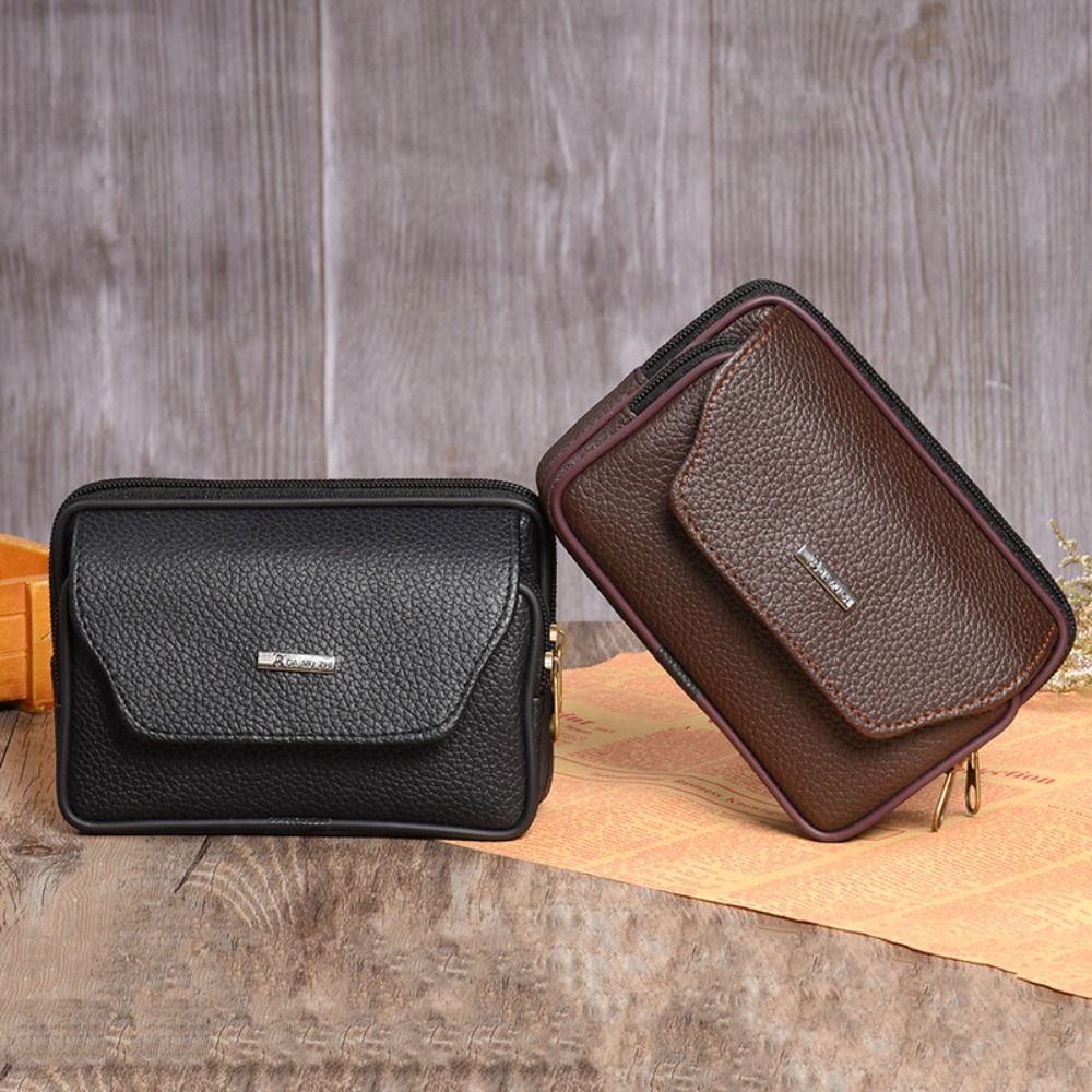Leatherwork Fasteners - Casual PU lederen heuptas voor heren,
