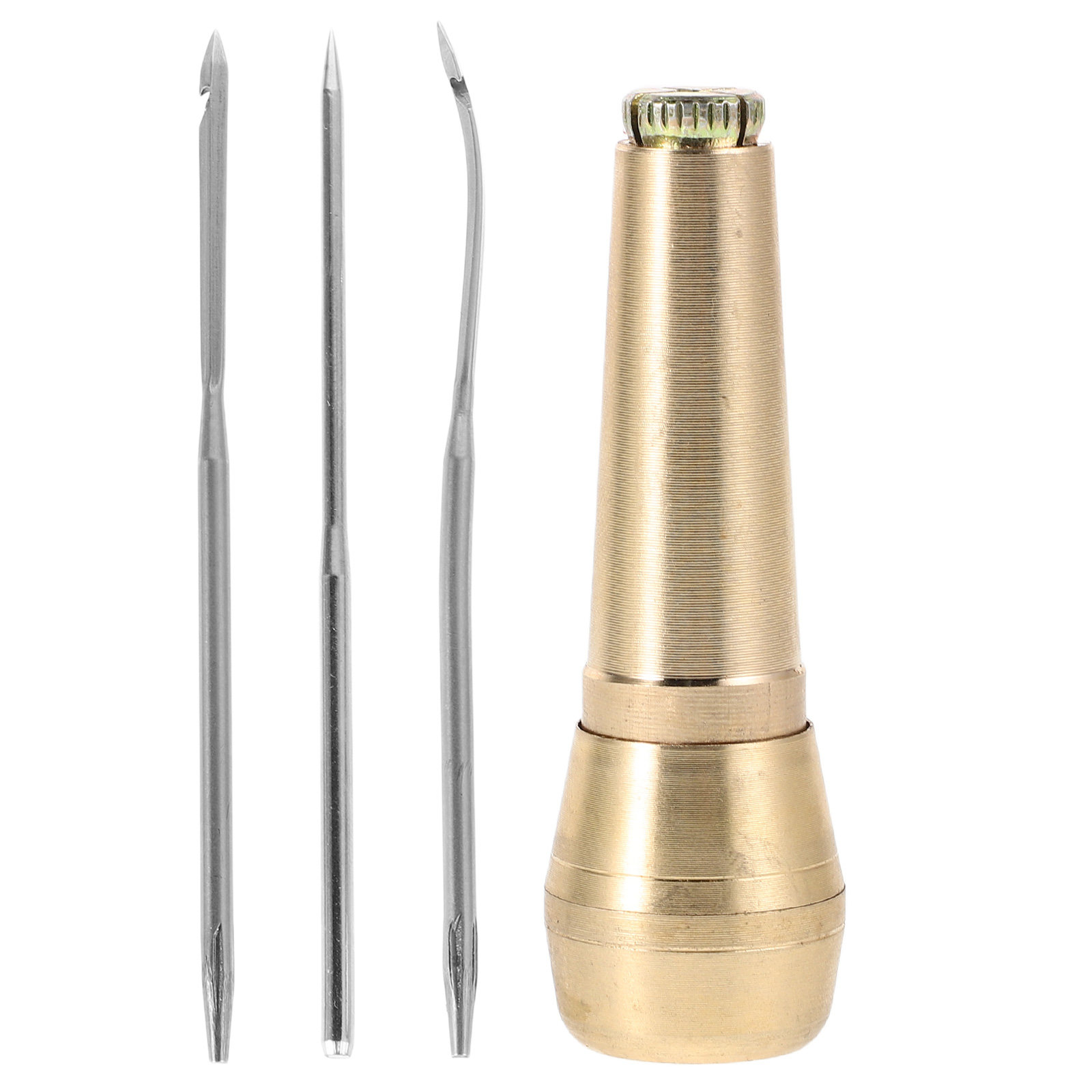 Leatherwork Hand Sewing Needles - 1Set Stevige Messing Handvat Gehaakte Priem