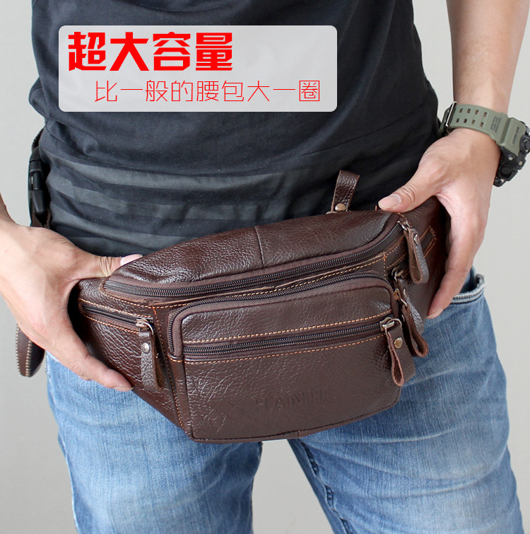 Leatherwork Fasteners - Echt rundleer Heuptas Heren Grappig pakket