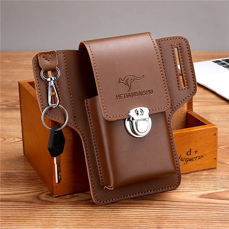 Leatherwork Fasteners - Telefoonriemtas voor herentassen Mobiele telefoonlus Holster