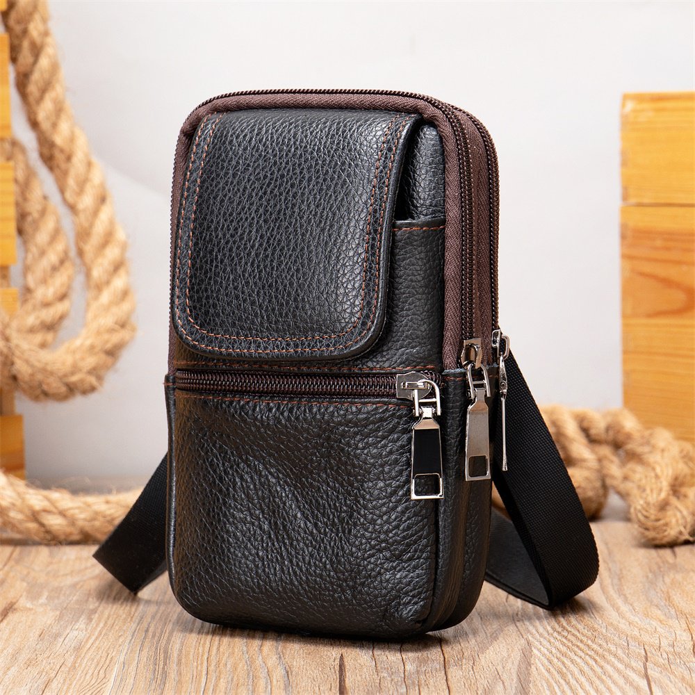Leatherwork Fasteners - Veelzijdige casual crossbodytas, retro heuptas van