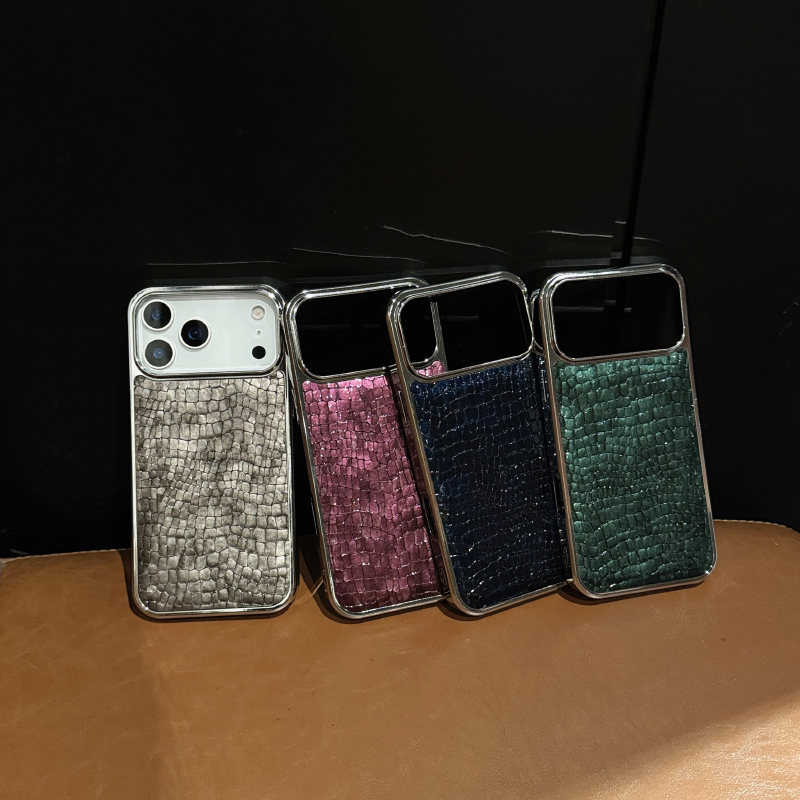 Leatherwork Drawing - Luxe geplateerde zachte TPU rand krokodillenpatroon