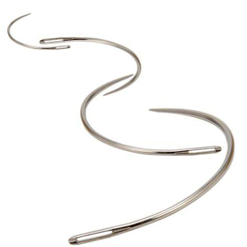 Leatherwork Hand Sewing Needles - 4-delige set grote gebogen naalden met