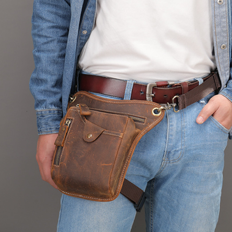 Leatherwork Fasteners - Vintage Pu Lederen Heuptas Drop Beenzak