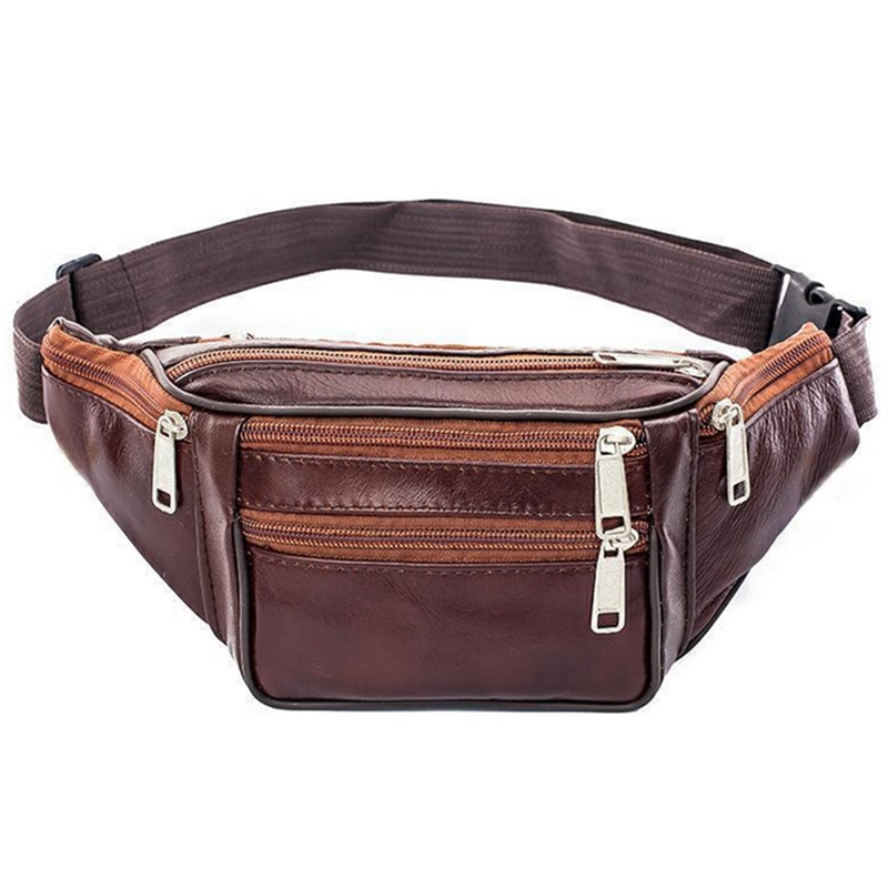 Leatherwork Fasteners - Lederen Heren Taille Borsttas Dunne Buitensporten