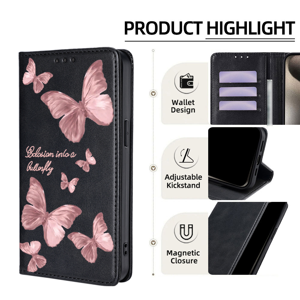 Roze vlinderpatroon lederen ta - Leatherwork Drawing recensie en prijs