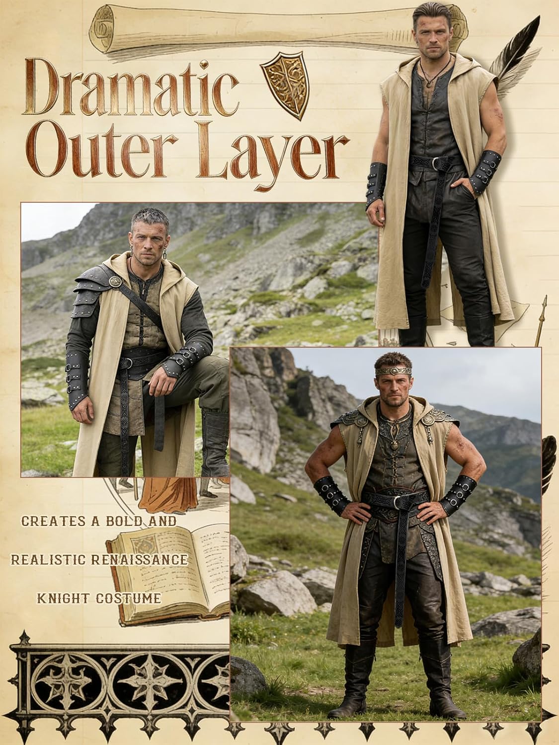 Renaissance-kostuumset voor he - Leatherwork Fasteners recensie en prijs