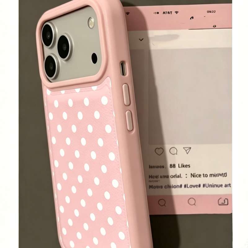 Trendy schattige roze polkadot - Leatherwork Drawing recensie en prijs
