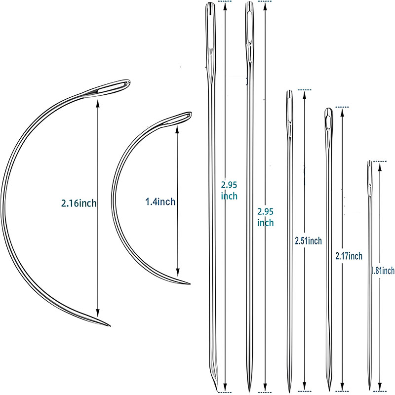 Leren handnaaldenset, gebogen  - Leatherwork Hand Sewing Needles recensie en prijs