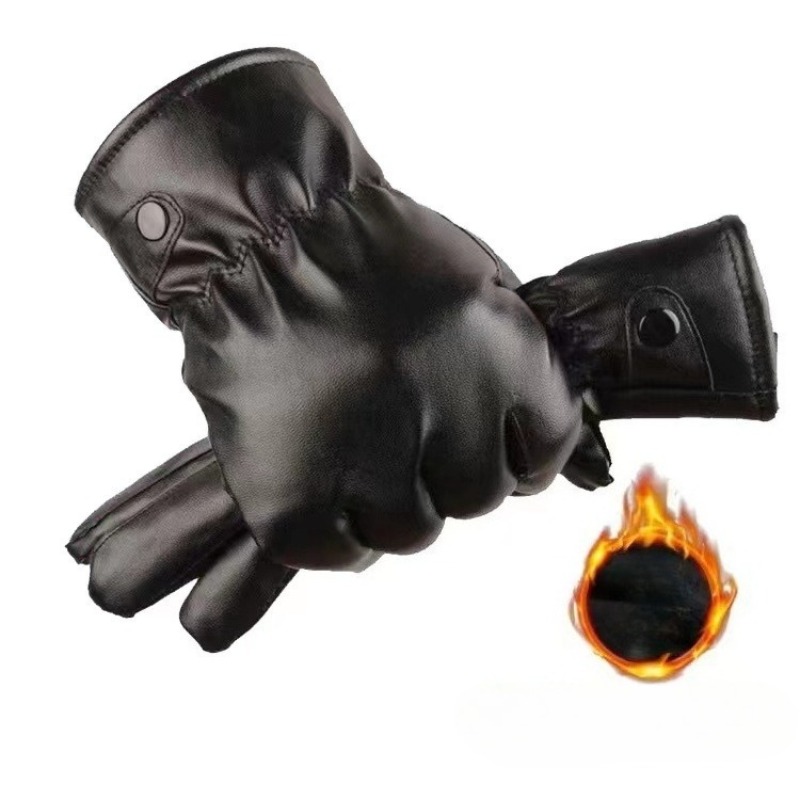 Wintermode Zwarte PU lederen h - Leather Work Winter Gloves recensie en prijs