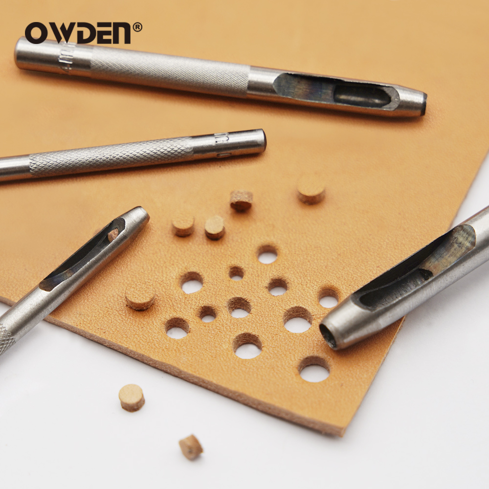 6 stuks lederen perforatiegere - Leatherwork Hammer recensie en prijs
