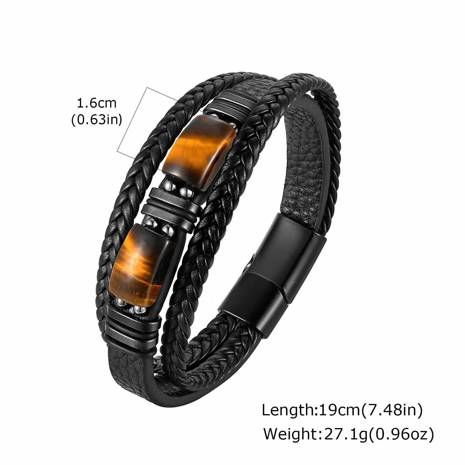 Heren gevlochten leren armband - Leatherwork Logo recensie en prijs