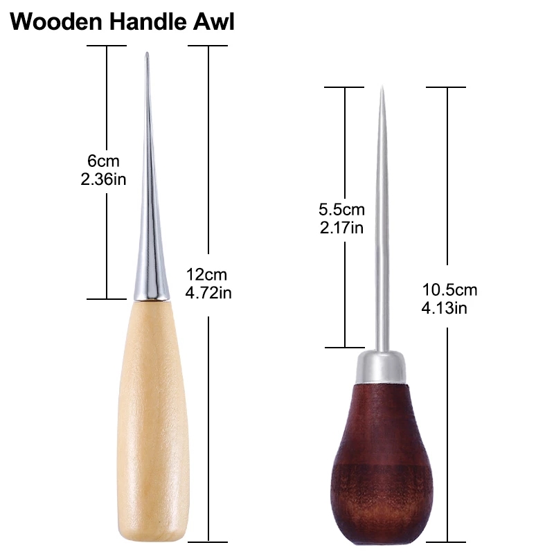 2 stuks houten handvat naai-aw - Leatherwork Hand Sewing Needles recensie en prijs
